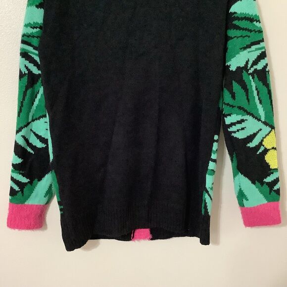 Holiday Time Fa La La Flamingo Kitsch Ugly Colorful Christmas Sweater Cardigan S - Picture 8 of 12